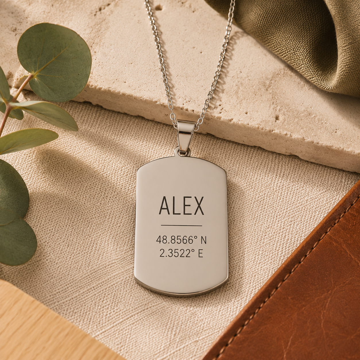 Collier plaque militaire personnalisé – Gravure sur mesure