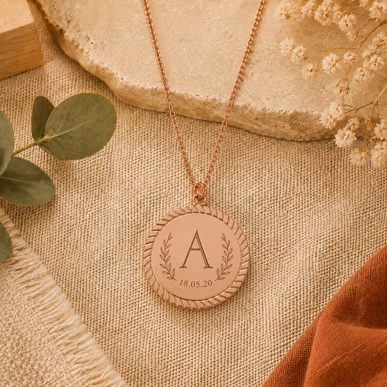 Collier médaillon ciselé personnalisé – Gravure sur mesure