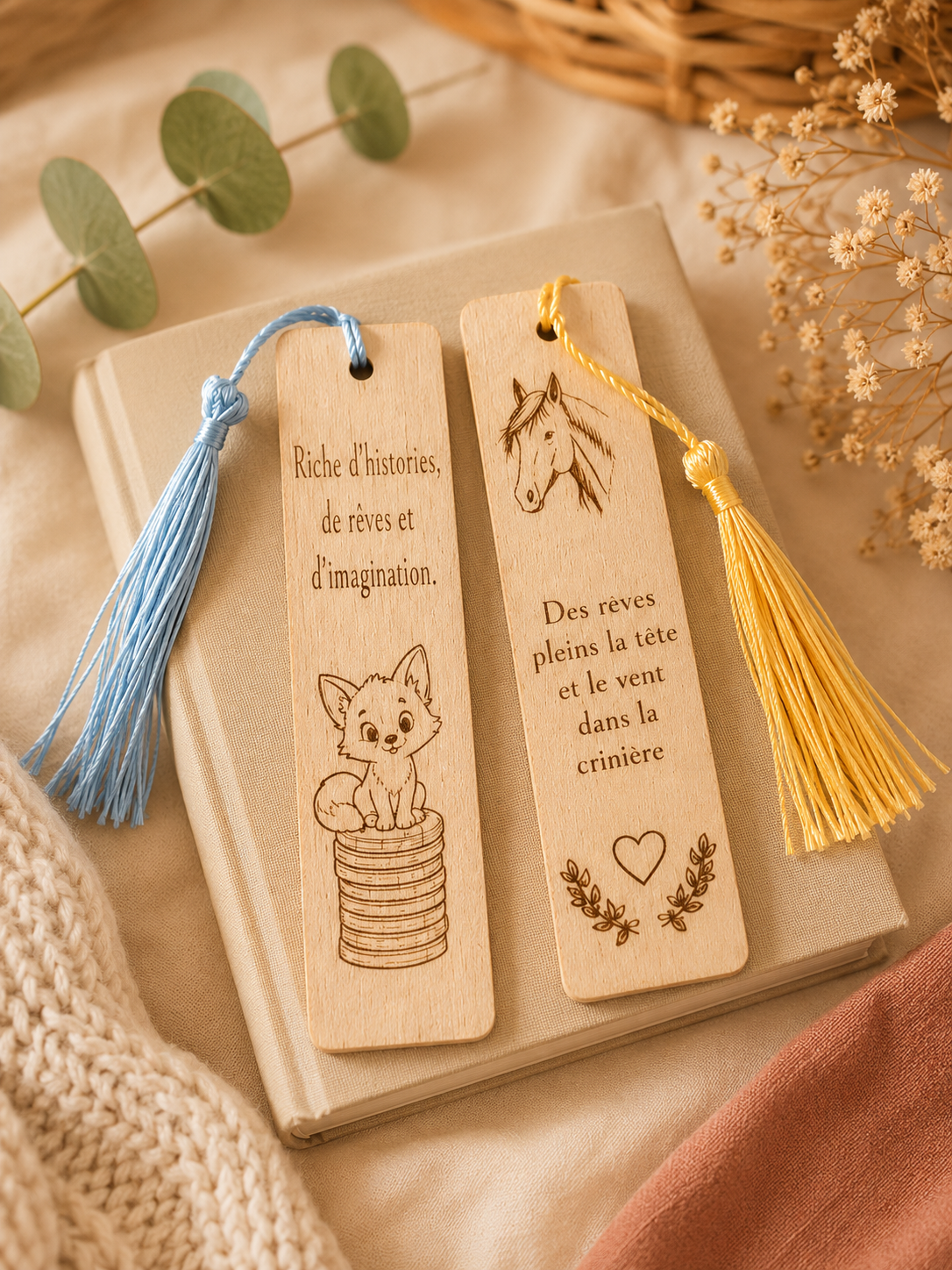 Marque-page personnalisé en bois