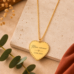 Collier cœur personnalisé doré avec gravure sur mesure