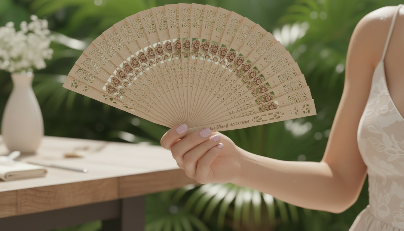 Pack "Duo Fraîcheur" personnalisé, miroir + éventail