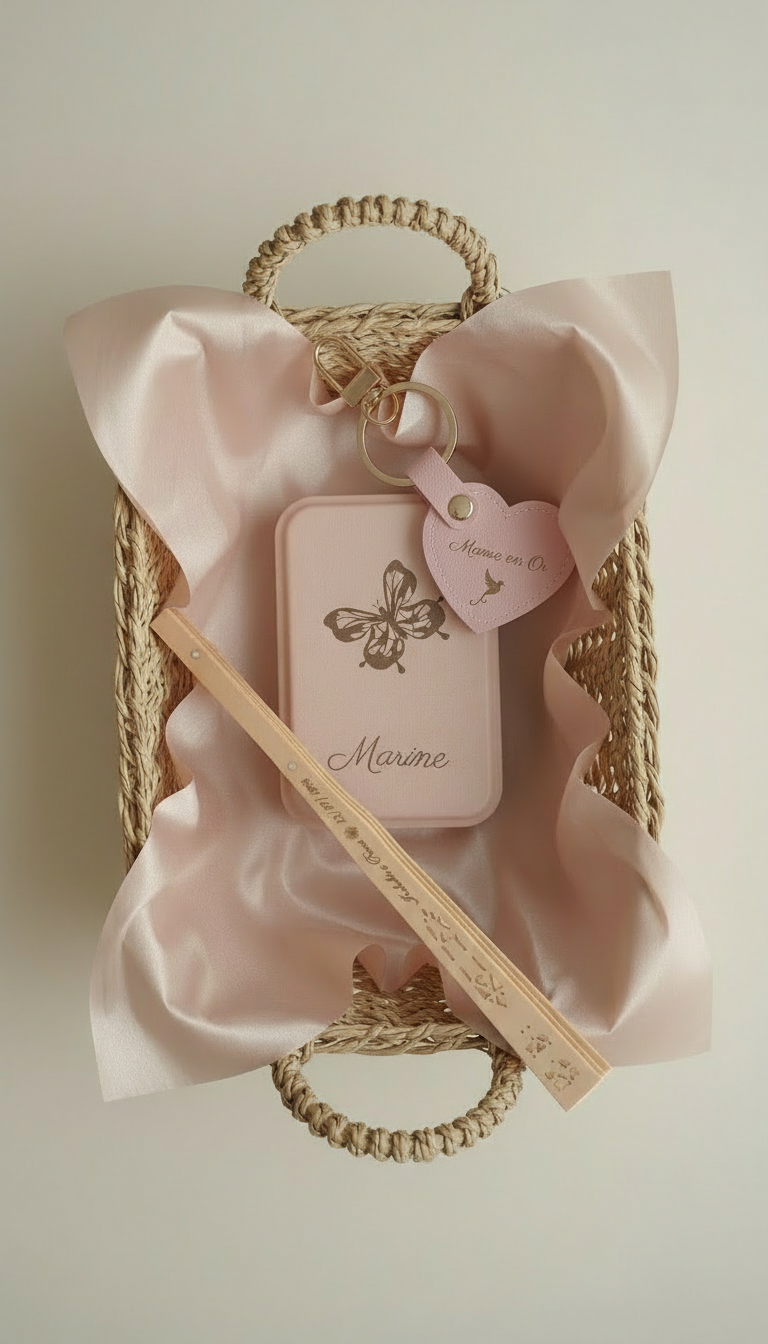 Pack  "Trio Signature" personnalisé, miroir + éventail + porte clé