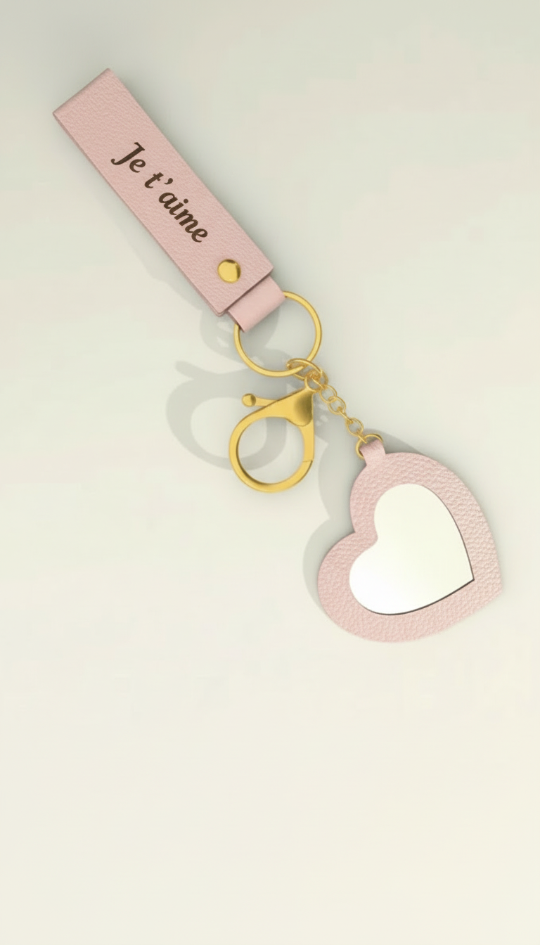 Porte clé personnalisé avec miroir intégré